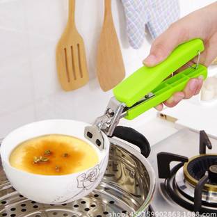 NILORO Tong/Pakkad Premium Stainless Steel Home Kitchen Anti-Scald Plate Take Bowl Dish Pot Holder Carrier Clamp Clip Handle Serving Tongs/Pakkad (Pack of 1) 7 cm Serving Tongs