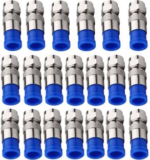 TAAPSEE RG6 Compression F Type Straight Antenna Cable Connector Coax Adapter Pack of 20 RG6 F-CONNECTOR Wire Connector