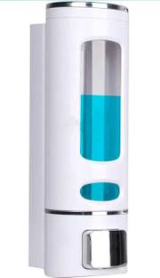 HIQUE Glossy White 400 Ml Heavy Duty Abs Plastic Body Liquid Soap Shampoo Dispenser Liquid Soap Dispenser Plastic Bathroom Set