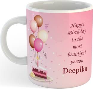 SAHU KRAFT Gifts Happy Birthday Deepika Name Printed Coffee , Deepika , Best Gift For Friends , Lovers , Sister , Wife , Daughter Name Ceramic Coffee Mug