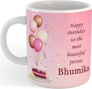 SAHU KRAFT Gifts Happy Birthday Bhumika Name Printed Coffee , Bhumika , Best Gift For Friends , Lovers , Sister , Wife , Daughter Name Ceramic Coffee Mug