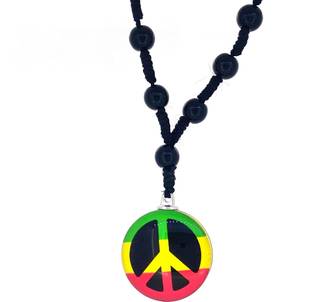 Devora Shamballa crystal beaded necklaces jewelry Peace Sign Symbol for mens and womens Cotton Dori, Crystal Pendant