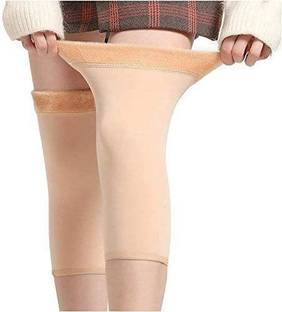 Stylathon Soft & Warm 100% Fully Stretchable Velvet Fleece KNEE CAP Socks for Women & Girls Knee Support