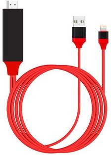 Ancestors  TV-out Cable HDTV Cable to HDMI, HD TV for Video Adapter Compatible for iPhone 8/7 Plus, IPad Air/Mini/Pro, iPod Touch 5th/6th (Red)