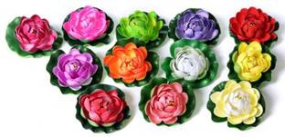Ryme Pack Of 12 Floating Flower Arrangement Multicolor Lotus Artificial Flower