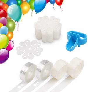 PARTY MIDLINKERZ Solid Balloon Decorating strip kit 2Arch Strip 200 Glue Dot 15 Flower clip 1Tying Tool Balloon Bouquet