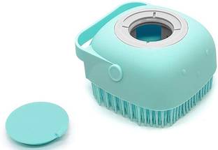 Roforuf Silicone massage body wash brush with Shampoo Dispenser, Reusable Loofah Gentle Scrub for Children, Men, Women