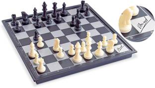 GENIUS GEMS Viswanathan Anand signed Magnetic Travelling Foldable chess set for all ages Air Football Board Game