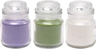 BREVVA XI™-156-BG-Jar Candles, Pack of 3 (Scented - Jasmine, Lavender &Â Lemon Grass) Candle
