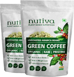Nutiva Twin Pack of Green Coffee Beans - 100 Gram Each | For Immunity Building and Weight Loss | Premium Grade 100% Unroasted Arabica Green Coffee Beans
