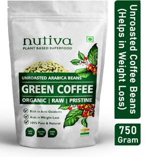 Nutiva Organic Green Coffee Beans - 750 Gram Unroasted Arabica Beans Coffee Beans