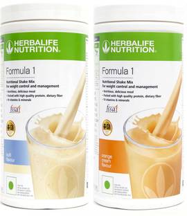 HERBALIFE 2 PCS OF Formula 1 Nutritional Shake Mix KULFI + ORANGE Flavor Plant-Based Protein