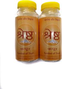 SHRESHTHA 100% PURE CAMPHOR / KAPUR TABLETS (80GMS X 2) BOTTLE PACKING