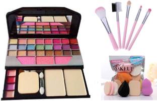 VULPIX TYA 6155 Fashion Makeup Kit & 5pc Makeup Brushes set, 6in1 Makeup Sponge puff
