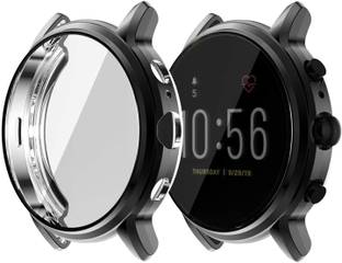 CallSmith Front and Back Screen Guard for Fossil Gen 5 Carlyle (2 in 1), Silocon Case with Silicon Screen Protector