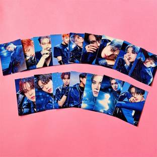 Niki Enterprises 9 cm Ateez Deja` Vu Song Stickers ( Set of 16 ) + 3 Freebies Self Adhesive Sticker