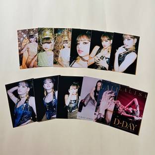 Niki Enterprises 9 cm Lalisa Song Solo Album Stickers ( Set of 12 + 3 Freebies ) Self Adhesive Sticker