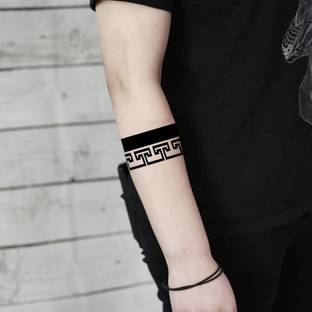 सुरमुल Hand Band Tatto Black and White Temporary Body Tattoo