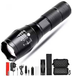 Small Sun 5 Modes Portable Bright Waterproof Long Range Focus Flashlight Black Portable Torchlight Torch