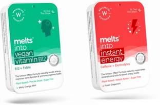 Wellbeing Nutrition Melts Vitamin B12 (Methylcobalamin)1500mcg with Melts Instant Energy-Oral Strips