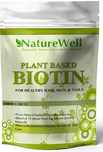 Naturewell Plant Biotin 10000 mcg powder for hair growth & skin (DS29) Ultra