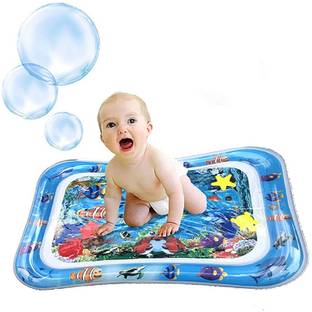 WOO4DONE Inflatable Tummy Time Leakproof, Fun Activity Indoor and Outdoor Water Play Mat for Baby Baby Bad Rectangle