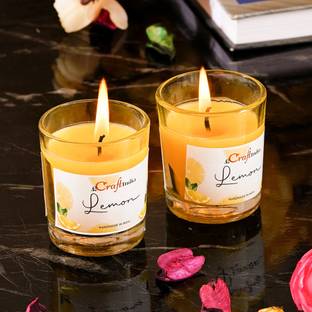 eCraftIndia Glass - Lemon Candle