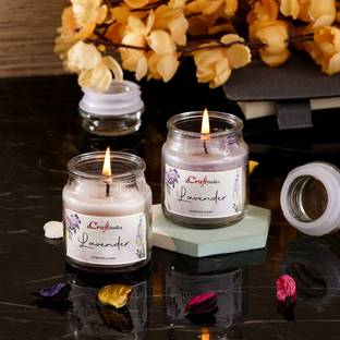 eCraftIndia Pack of 2 Jar Candle - Lavender Candle