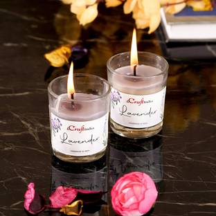 eCraftIndia Glass - Lavender Candle