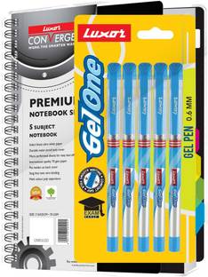 LUXOR Gel One Pen combo with Executive Regular Notebook Unruled 300 Pages