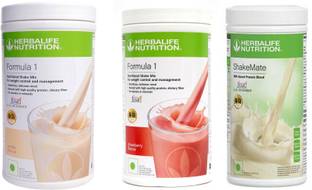 Herbalife Nutrition FORMULA1 VANILLA 500 GRAM & STRAWBERRY 500 GRAM & SHAKEMATE 500 GRAM Protein Shake