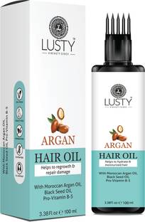 LUSTY A BEAUTY SENSE Argan Hair Oil With Moroccan Argan Oil,Black Seed Oil,Pro-Vitamin B-5, Men and Women 100ml Hair Oil