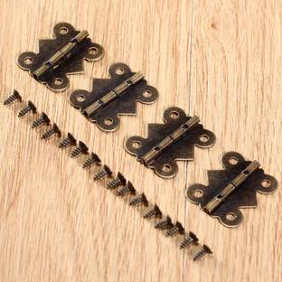 Hawk Eye Small Antique Metal Hinge with Screw for Cabinet Door, Small Box Hinges Butterfly Shape for Small Jewelry Box and DIY Projects - Size 25x20mm Butterfly Hinge