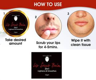 UrbanMooch Lip Scrub Balm Lightening and Brightening Dark Lips for Men for Dry Lips / Smoker / Chapped Lips Beetroot Scrub