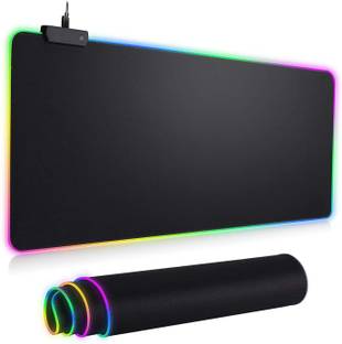 LipiWorld RGB Gaming Mouse Pad, Non Slip Rubber Base Mouse Pad Large, Extended Mouse Pads Soft Glowing 14 LED Modes Gaming Desk Keyboard Pad Mat (Large LED 78x30cm) Non Slip Base Dual Sided Mousepad