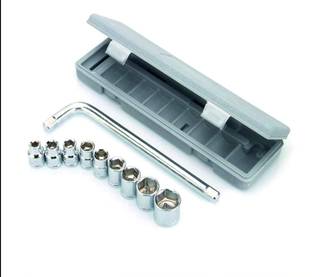 XDLB STANDARD 10 Pcs 1/2 Socket Wrench Spanner Set Automobile Repair Tool Box Precision Sleeve Wrench(8,10,11,12,13,14,17,19,21 mm) Socket Set