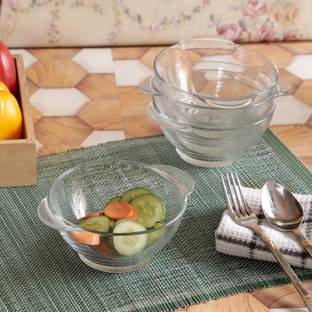 Duralex Glass Cereal Bowl Lys Clear Bowl with Handles 510 ML 3 Pcs