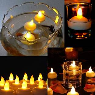 PRAKRITI ™Floating Tealight Water Sensor Battery Operated Waterproof LED Flameless Flickering Lights Candles , Perfect for Diwali Party Decorations , Multicolour Packe of 6 Candle