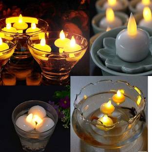PRAKRITI ™Water Sensor Floating Candles Battery Operated Waterproof Led Flameless & Smokeless Tealight Candles Perfect for Diwali, Party and Christmas Decorations (Pack of6)™ Candle