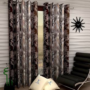 Fashion String 213 cm (7 ft) Door Polyester Semi Transparent Curtain (Pack Of 2)