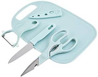 AlexVyan 4 Pcs Fruit Knife Sets Paring Knives Chopping Boards Fruits Peeler Suits Kitchen Cooking Vegetable Ceramic Knife Tools Plastic, Stainless Steel Cutting Board