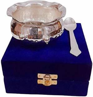 GIFTCITY Handmade Metal Dessert Bowls Bowl, Spoon Serving Set