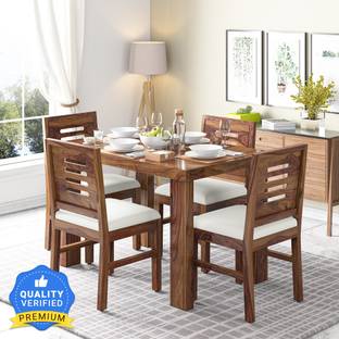 zivanto Solid Wood 4 Seater Dining Set
