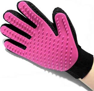 AlexVyan 1 Pcs Only Right Hand Gloves Pet Grooming Glove & Gentle Deshedding Brush Efficient Pet Hair Remover Mitt for Dog & Cat with Long & Short Fur Gloves ( Pink) Basic Comb for  Dog & Cat, Rabbit