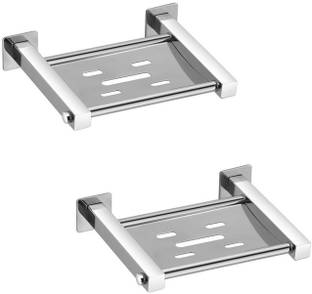iSTAR Square Heavy Soap Dish / Soap Case / Soap Stand ( Material : Stainless Steel ) Set of 2