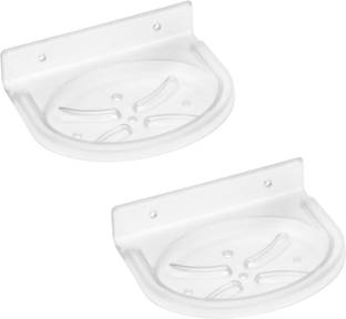 RUHE ABS Wall Mounted Round Soap Dish/Soap Stand/Soap Holder (Anti Rust & Corrosion free) Pack Of 2