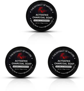 BEMEN Activated Charcoal Soap for Deep Cleaning with Olive Oil, Activated Charcoal Powder, and Glycerine | Charm and Fresh Fragrance