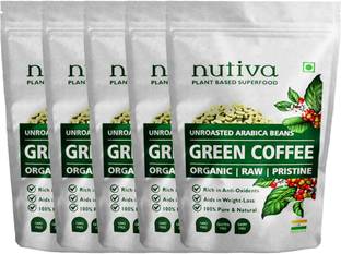 Nutiva Pack of 5 Green Coffee Beans - 50 Gram Each Coffee Beans