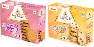 tasty trends HONEY OATS - TUTI-FRUITY BISCUITS / COOKIES, COMBO OF TASTE & HEALTHY FLAVOURS OF COOKIES, 200 grams x 2 packs (1 pack each) Cookies Biscuit