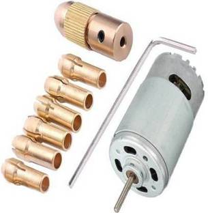 Gadariya King 9 Pcs 0.5-3.2mm Mini Drill Chuck collet bits with 6 collets and with High speed motor